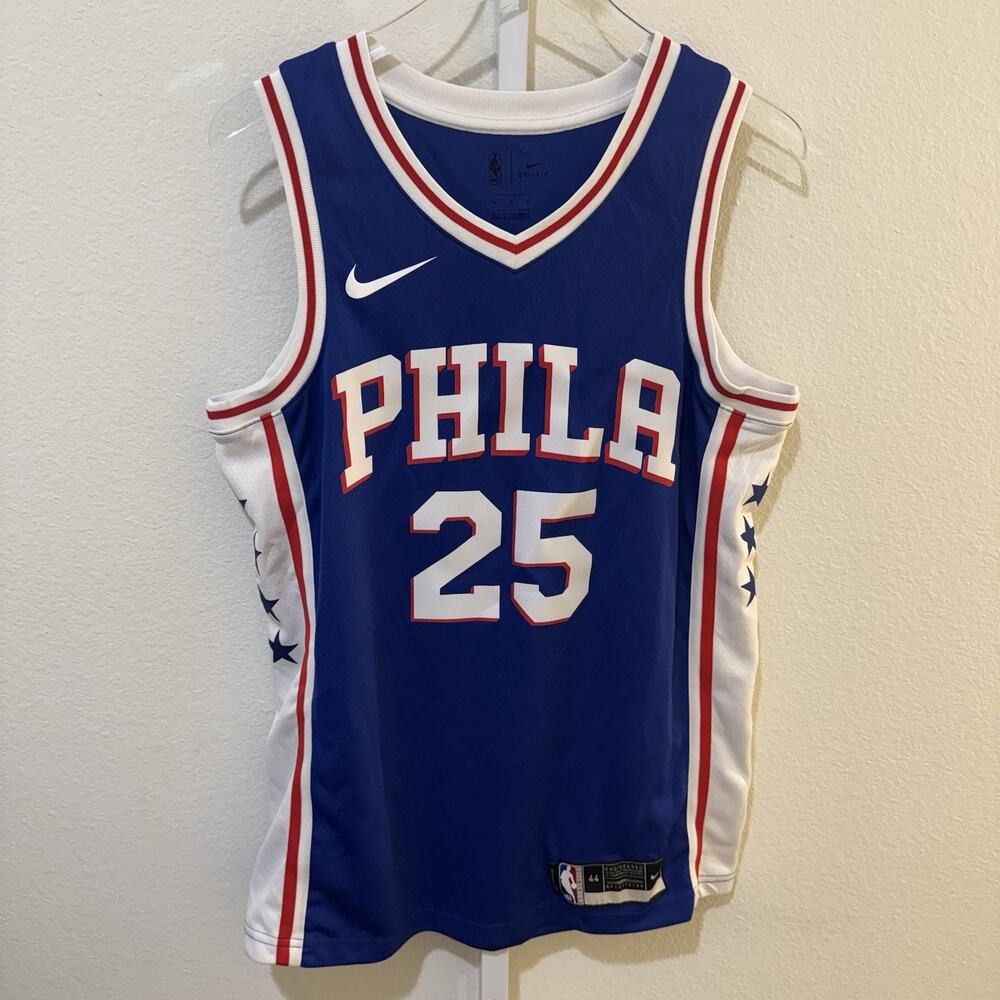 Nike Philadelphia 76ers Ben Simmons 25 Swingman Jersey Blue Mens 44 M